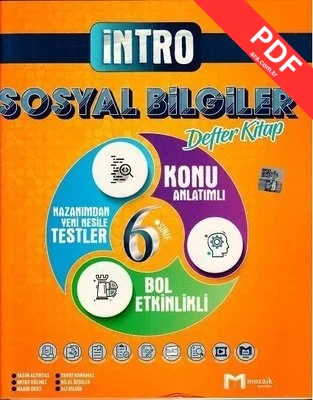 2022 6.Sınıf Sosyal Bilgiler İntro Defter Kitap kitap kapağı