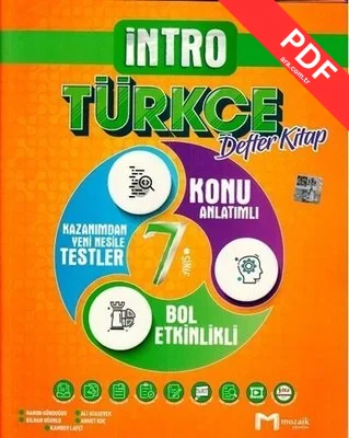 2022 7.Sınıf Türkçe İntro Defter Kitap kitap kapağı