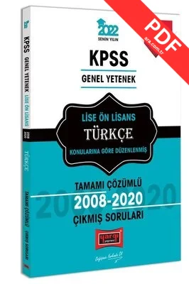 2022 KPSS Genel Yetenek Lise Ön Lisans Türkçe Tamamı Çözümlü Çıkmış Sorular kitap kapağı