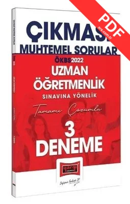2022 ÖKBS Uzman Öğretmenlik Sınavına Yönelik Tamamı Çözümlü 3 Deneme - Çıkması Muhtemel Sorular kitap kapağı