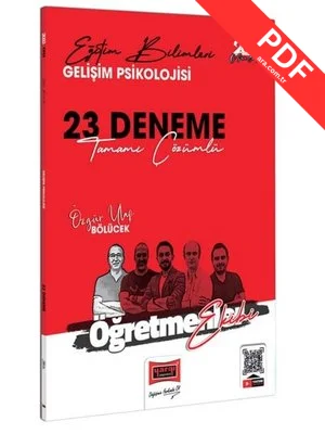 2023 KPSS Eğitim Bilimleri Öğretmenler Ekibi Gelişim Psikolojisi Tamamı Çözümlü 23 Deneme Sınavı kitap kapağı