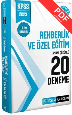 2023 KPSS Eğitim Bilimleri Rehberlik ve Özel Eğitim 20 Deneme kitap kapağı