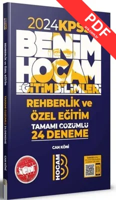 2024 Eğitim Bilimleri Rehberlik ve Özel Eğitim Tamamı Çözümlü 24 Deneme kitap kapağı