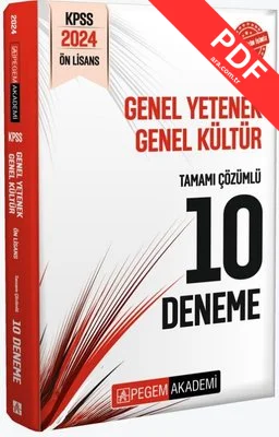 2024 KPSS Genel Yetenek Genel Kültür Önlisans Tamamı Çözümlü 10 Deneme kitap kapağı
