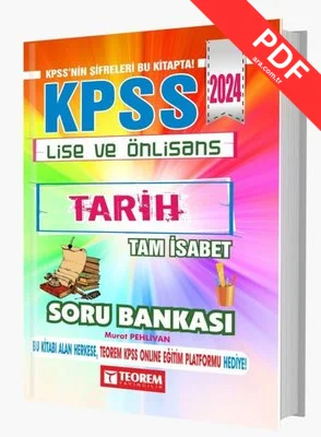 2024 KPSS Lise Ön Lisans Tam İsabet Tarih Soru Bankası kitap kapağı