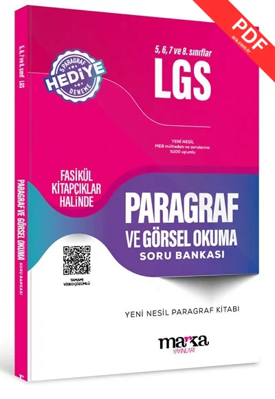 2025 5,6,7 ve 8,Sınıflar LGS Paragraf ve Görsel Okuma Soru Bankası Marka Yayınları kitap kapağı