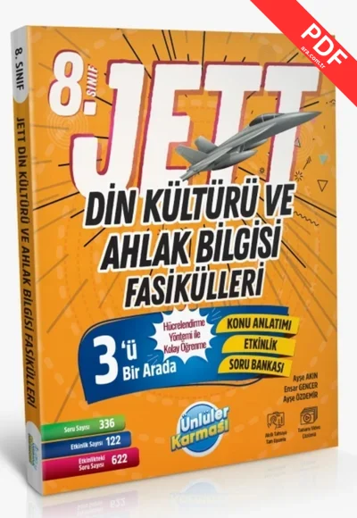 2025 8. Sınıf Jett Din Kültürü ve Ahlak Bilgisi Fasikülleri kitap kapağı