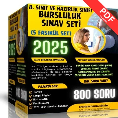 2025 8. Sınıf ve Hazırlık Sınıfı Bursluluk Sınav Seti  6 Fasikül Kitap kitap kapağı