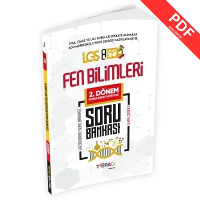 2025 8.Sınıf LGS Fen Bilimleri 2.DÖNEM Dijital Çözümlü Soru Bankası Topaç Yayınları kitap kapağı