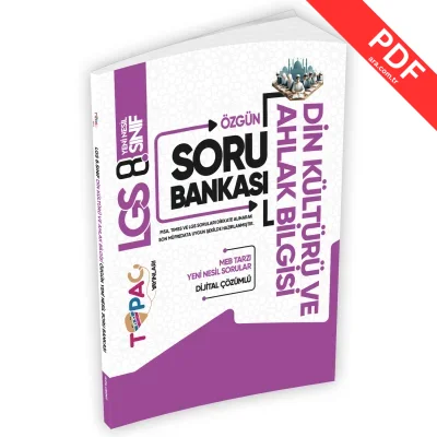 2025 8.Sınıf LGS TOPAÇ YAYINLARI Din Kültürü ve Ahlak Bilgisi Çözümlü Özgün Soru Bankası Yeni Nesil kitap kapağı