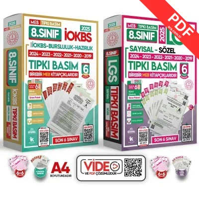 2025 8.Sınıf MEB LGS-İOKBS(BURSLULUK) Çıkmış Soru Tıpkı Basım 12li Deneme Paketi TG Video Çözümlü kitap kapağı