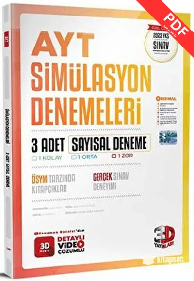 2025 AYT 3D Sayısal 3`lü Simülasyon Deneme 3D Yayınları kitap kapağı