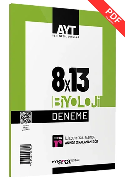 2025 AYT Biyoloji 8 Deneme Tamamı Video Çözümlü Marka Yayınları kitap kapağı