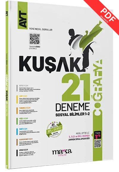 2025 AYT Coğrafya Kolaydan Zora  21 Kuşak Deneme Tamamı Video Çözümlü Marka Yayınları kitap kapağı