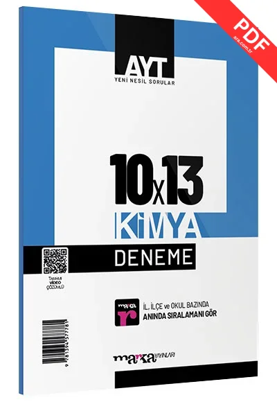 2025 AYT Kimya 10 Deneme Tamamı Video Çözümlü Marka Yayınları kitap kapağı