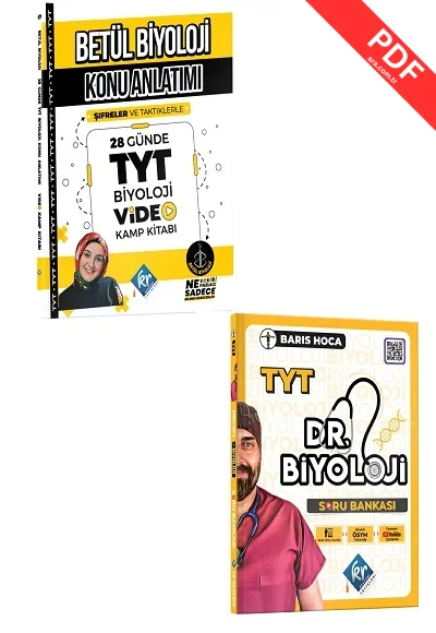 2025 Betül Biyoloji Konu Anlatımı 28 Günde TYT Biyoloji Video Kamp Kitabı KR Akademi Yayınları - Barış Hoca TYT Dr. Biyoloji Soru Bankası Kr Akademi Yayınları GÜNCEL BASKI kitap kapağı