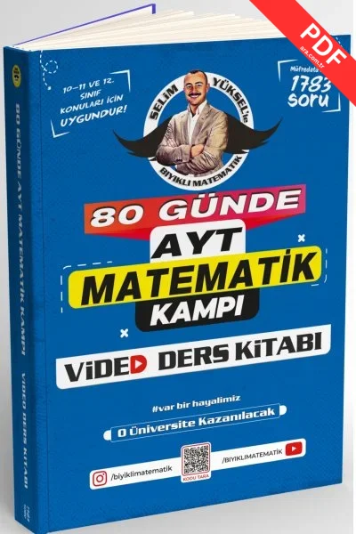 2025 Bıyıklı Matematik 80 Günde AYT Matematik Kampı Video Ders Kitabı Bıyıklı Matematik Yayınları kitap kapağı