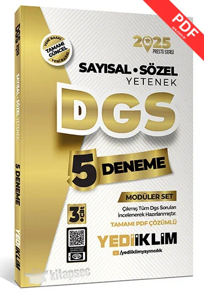 2025 DGS Modüler Set(Sayısal Bölüm-Sözel Bölüm-Deneme) Yediiklim Yayınları kitap kapağı