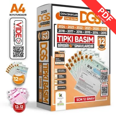 2025 DGS ÖSYM Çıkmış Soru Tıpkı Basım 12li Deneme Paketi Video ve Dijital Çözümlü Türkiye Geneli kitap kapağı