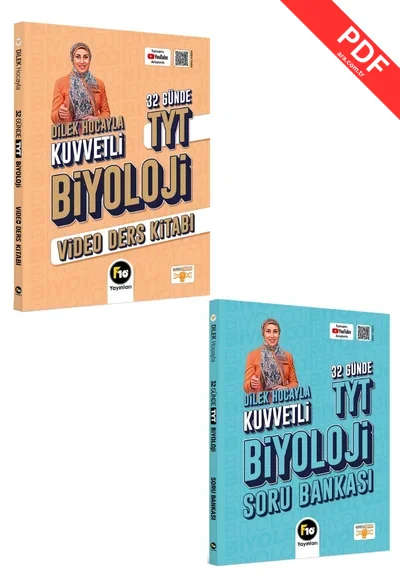 2025 Dilek Hocayla 32 Günde TYT Biyoloji Video Ders Kitabı-Dilek Hocayla 32 Günde TYT Biyoloji Soru Bankası Seti kitap kapağı