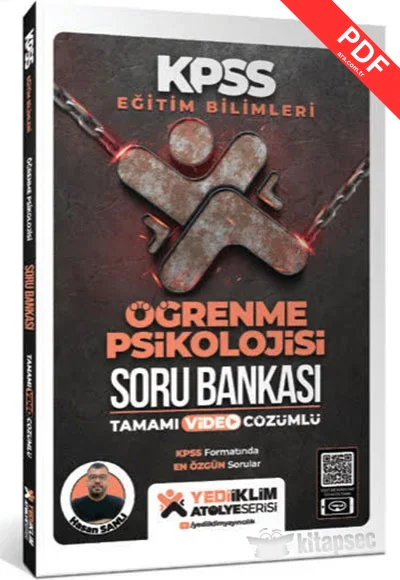 2025 Eğitim Bilimleri Atölye Serisi Öğrenme Psikolojisi Tamamı Video Çözümlü Soru Bankası Yediiklim Yayınları kitap kapağı