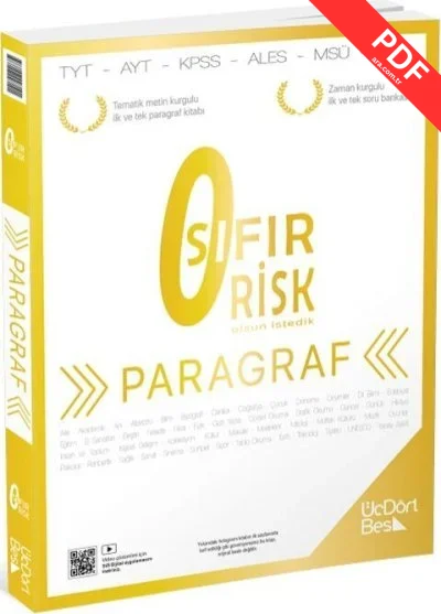 2025 Güncel Baskı TYT-AYT Sıfır Risk Paragraf Soru Bankası Üç Dört Beş Yayınları kitap kapağı