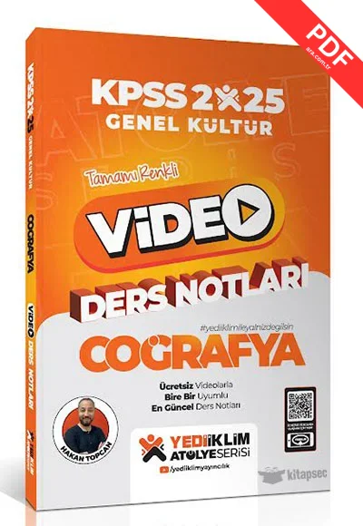 2025 KPSS Atölye Genel Kültür Coğrafya Video Ders Notları  Yediiklim Yayınları kitap kapağı