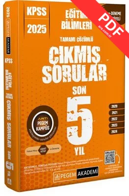 2025 KPSS Eğitim Bilimler Tamamı Çözümlü Çıkmış Sorular Son 5 Sınav kitap kapağı