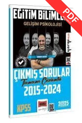 2025 KPSS Eğitim Bilimleri Gelişim Psikolojisi Tamamı Çözümlü Çıkmış Sorular kitap kapağı