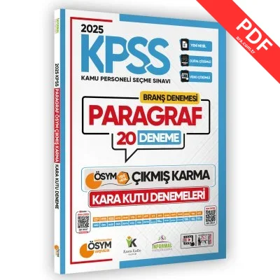 2025 KPSS Lisans Paragraf 20li Deneme Sınavı ÖSYM Çıkmış Soru Havuzu Video ve PDF Çözümlü kitap kapağı