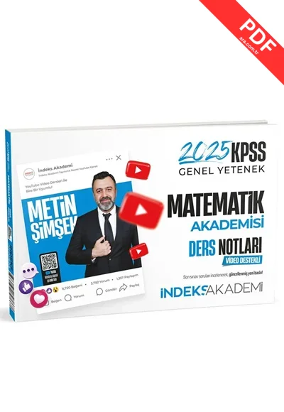 2025 KPSS Matematik Akademisi Video Ders Notları İndeks Akademi kitap kapağı