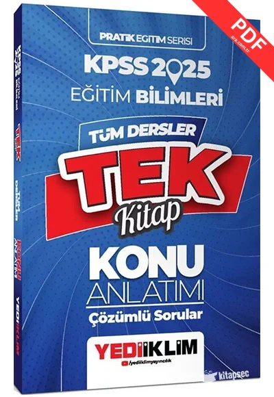 2025 KPSS Pratik Eğitim Serisi Tüm Dersler Eğitim Bilimleri Tek Kitap Konu Anlatımı (Soru İlaveli) Yediiklim Yayınları kitap kapağı