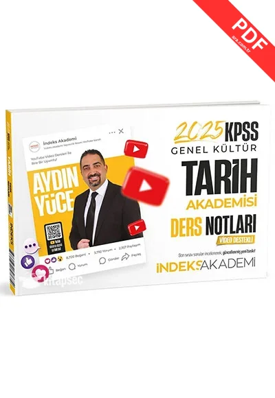 2025 KPSS Tarih Akademisi Video Ders Notları İndeks Akademi Yayıncılık kitap kapağı