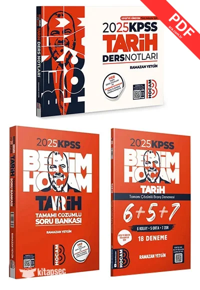 2025 KPSS Tarih Soru Bankası Ders Notları ve Deneme Seti Benim Hocam Yayınları kitap kapağı