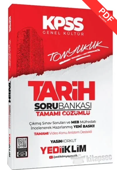 2025 KPSS Tonyukuk Tarih Tamamı Çözümlü Soru Bankası Yediiklim Yayınları kitap kapağı