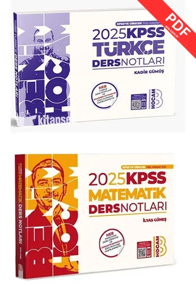 2025 KPSS Türkçe+Matematik Ders Notları 2 li Set Benim Hocam Yayınları kitap kapağı