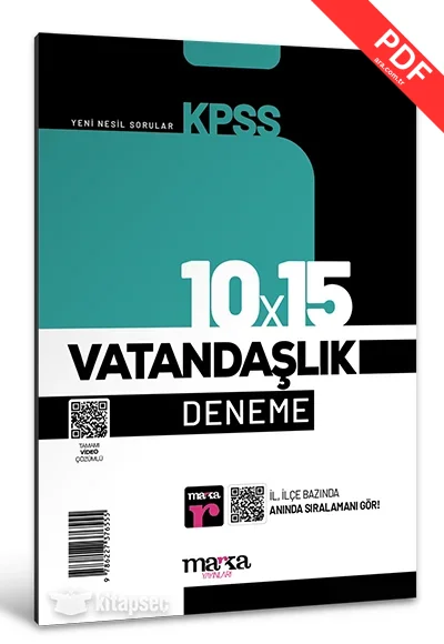 2025 KPSS Vatandaşlık 10x15 Deneme Tamamı Video Çözümlü Marka Yayınları kitap kapağı