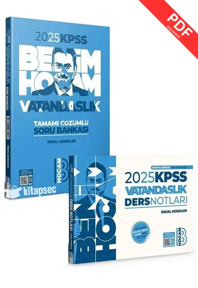 2025 KPSS Vatandaşlık Ders Notları Soru Bankası 2 li Set Benim Hocam Yayınları kitap kapağı
