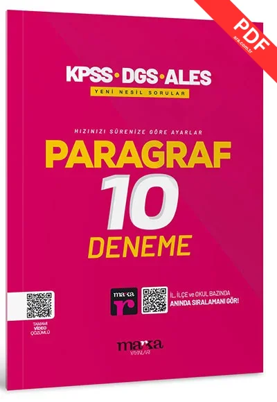 2025 KPSS-DGS-ALES Paragraf 10 Deneme Tamamı Video Çözümlü Marka Yayınları kitap kapağı