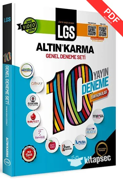 2025 LGS 8. Sınıf 10 Farklı Yayın 10 Deneme Tüm Konular Sorular Tamamı Video Çözümlü Altın Karma kitap kapağı