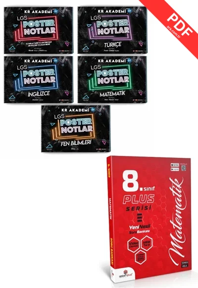 2025 LGS Poster Notlar Seti (5`li)-Lgs 7`Den 8`E Yaz Kamp Kitabı Kr Akademi Seti kitap kapağı
