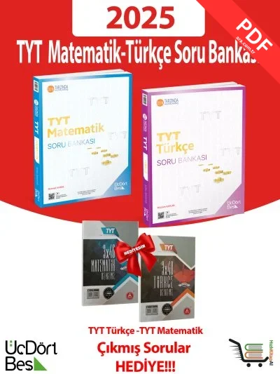 2025 Model TYT Matematik ve TYT Türkçe Soru bankası Çıkmış Sorular Denemesi Hediyeli kitap kapağı