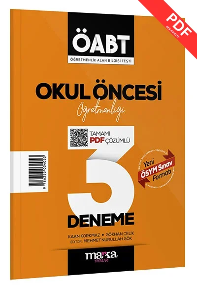 2025 ÖABT Okul Öncesi Öğretmenliği Tamamı Çözümlü 3 Deneme Marka Yayınları kitap kapağı