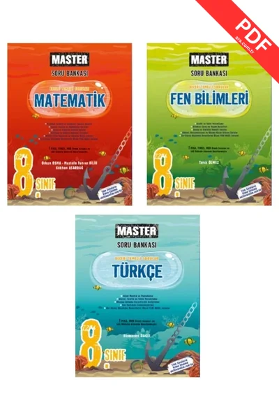 2025 OKYANUS MASTER 8.SINIF TÜRKÇE+MATEMATİK + FEN BİLİMLERİ SORU BANKASI kitap kapağı