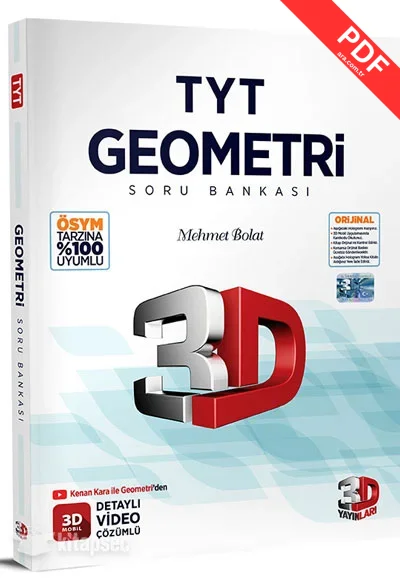2025 TYT 3D Geometri Tamamı Video Çözümlü Soru Bankası 3D Yayınları kitap kapağı