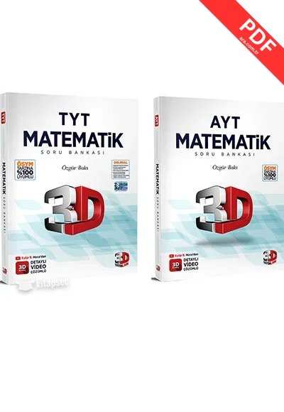 2025 TYT AYT 3D Matematik Tamamı Video Çözümlü Soru Bankası Seti 3D Yayınları kitap kapağı