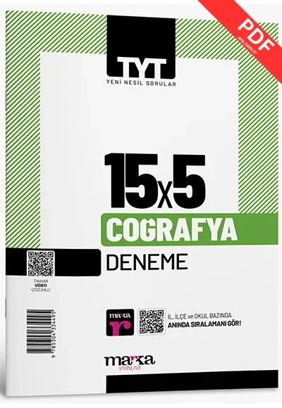 2025 TYT Coğrafya 15 Deneme Tamamı Video Çözümlü Marka Yayınları kitap kapağı