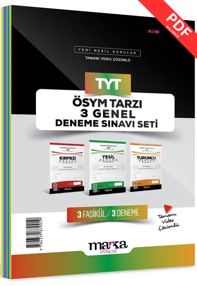 2025 TYT ÖSYM Tarzı 3 Genel Deneme Sınavı Seti Tamamı Video Çözümlü Marka Yayınları kitap kapağı
