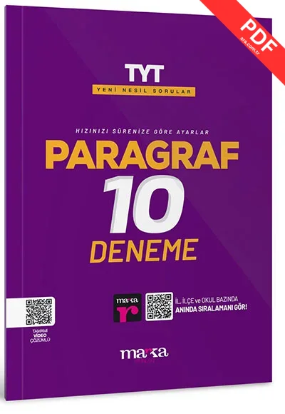 2025 TYT Paragraf 10 Deneme Tamamı Video Çözümlü Marka Yayınları kitap kapağı