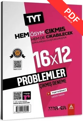 2025 TYT Problemler ÖSYM Çıkmış ve Çıkabilecek Sorulardan Oluşturulmuş 16 Deneme Sınavı Tamamı Video Çözümlü kitap kapağı